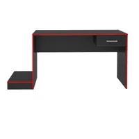 Mesa Gamer Artely Móveis Preto E Vermelho, Suporte elevado para o CPU, Pintura UV Texturizada Acetinada