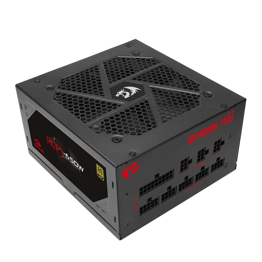 Imagem 3 de 5 do produto Fonte Redragon, 650W, 80 Plus Gold, PFC Ativo, Full Modular - RGPS-650W
