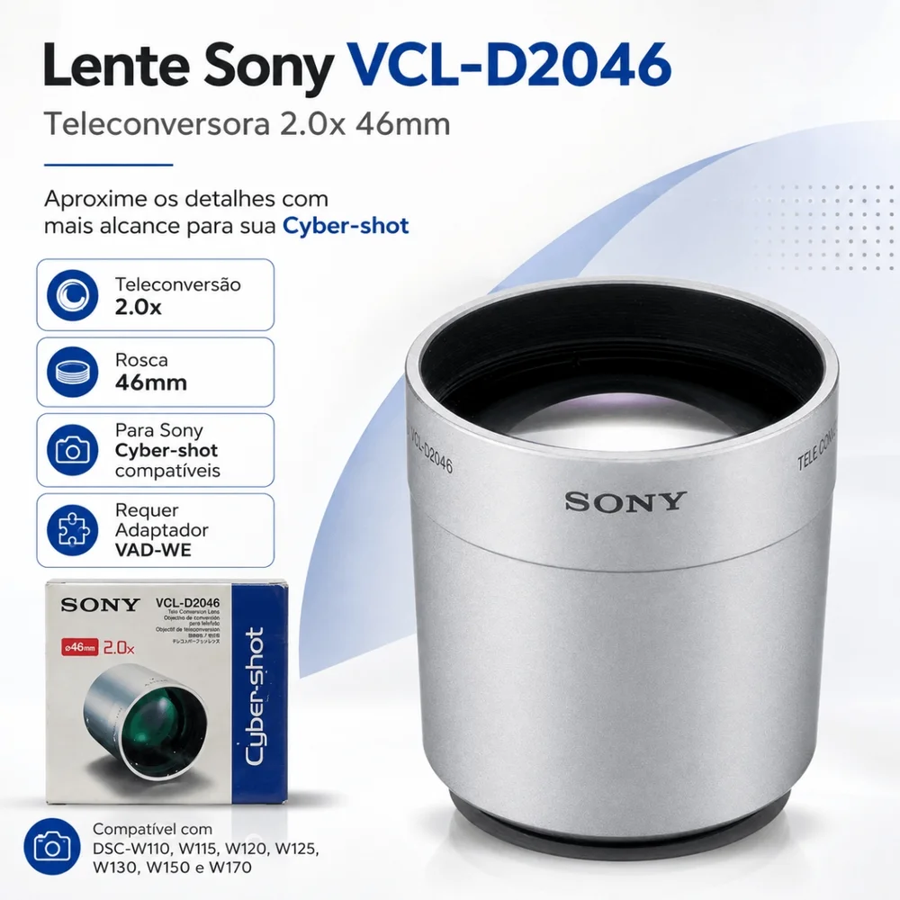 Imagem 4 de 4 do produto Lente Sony Vcl-d2046 Teleconversora 2.0x 46mm Para Câmeras Cyber-shot