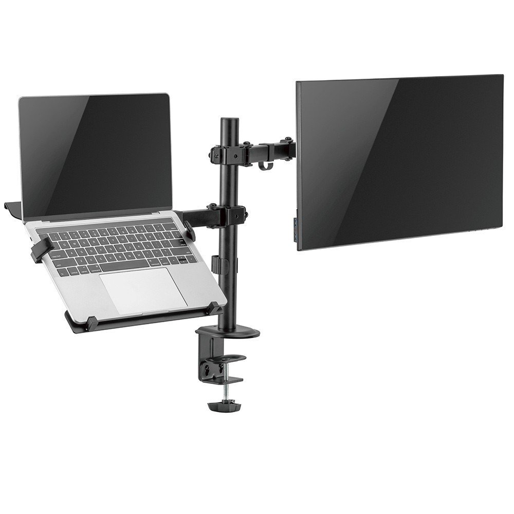 Suporte Central Suportes Tm24c Duplo De Mesa Para Monitor E Notebook