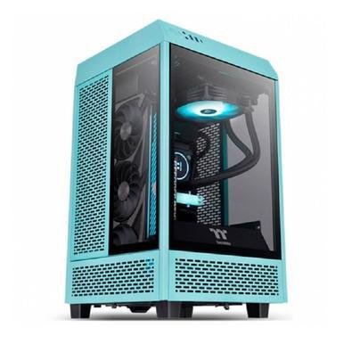 Gabinete Thermaltake The Tower, 100 Mini Turquesa 3*g.lateral Vidro /2*120mm Ca1r300sbwn00.