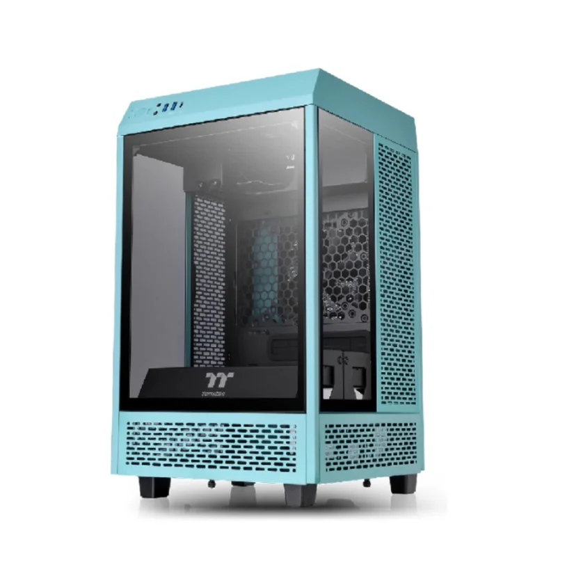 Imagem 2 de 4 do produto Gabinete Thermaltake The Tower, 100 Mini Turquesa 3*g.lateral Vidro /2*120mm Ca1r300sbwn00.