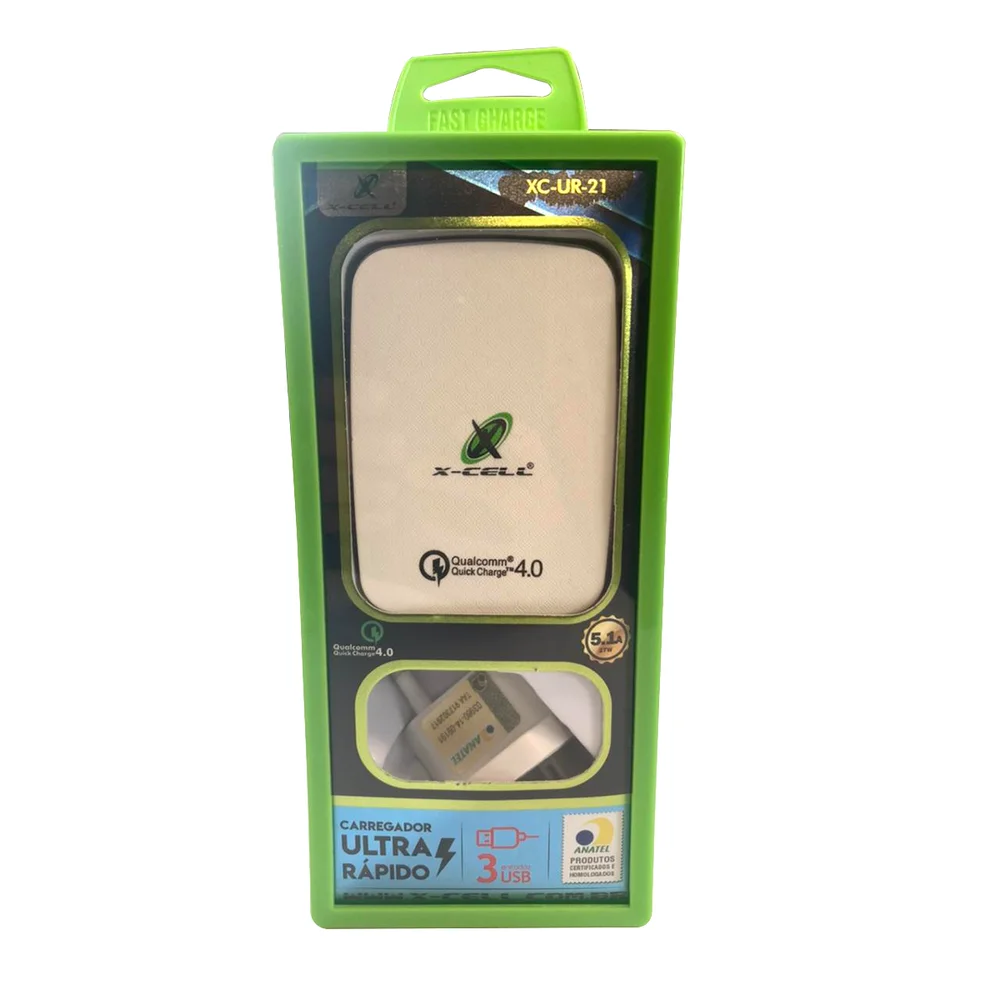 Imagem 3 de 4 do produto Carregador Rápido Smartphone Tablet De Parede 3 Usb 27w 5.1a