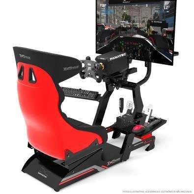 Cockpit Simulador Suporte Volante X Retrátil V3, Vermelho