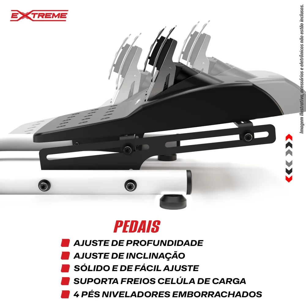 Imagem 4 de 5 do produto Suporte Para Volante SPRO Extreme Simracing, Logitech G27, g29, g920, g923 compativel com Fanatec, Thrustmaster, Simagic, Branco