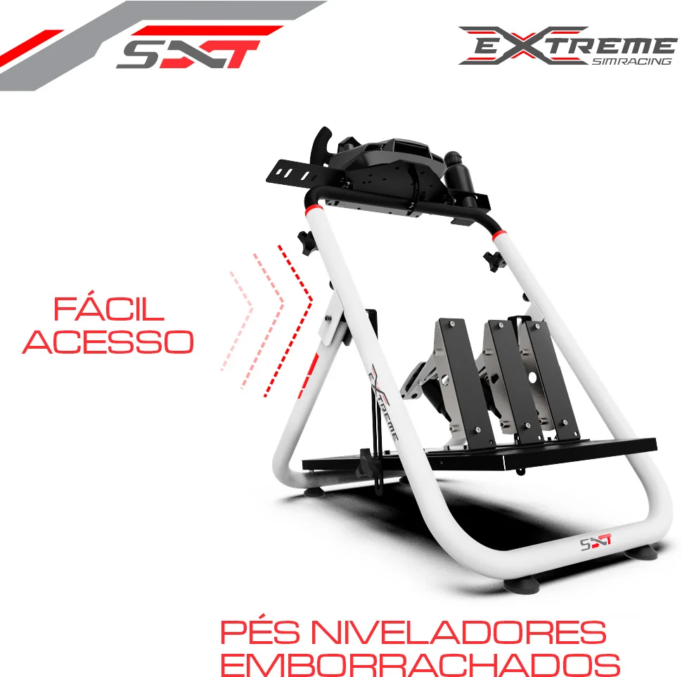 Imagem 2 de 5 do produto Suporte Para Volantes - Sxt V2 Extreme Simracing - Branco - Ajustável Logitech, Thrustmaster, Fanatec