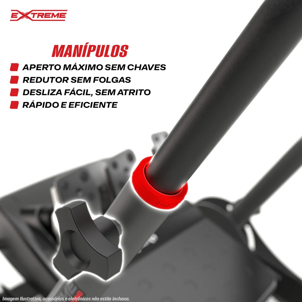 Imagem 5 de 5 do produto Cockpit Simulador, Extreme Simracing,  Suporte Para Volante SGT, Ajuste de Altura, Cinza