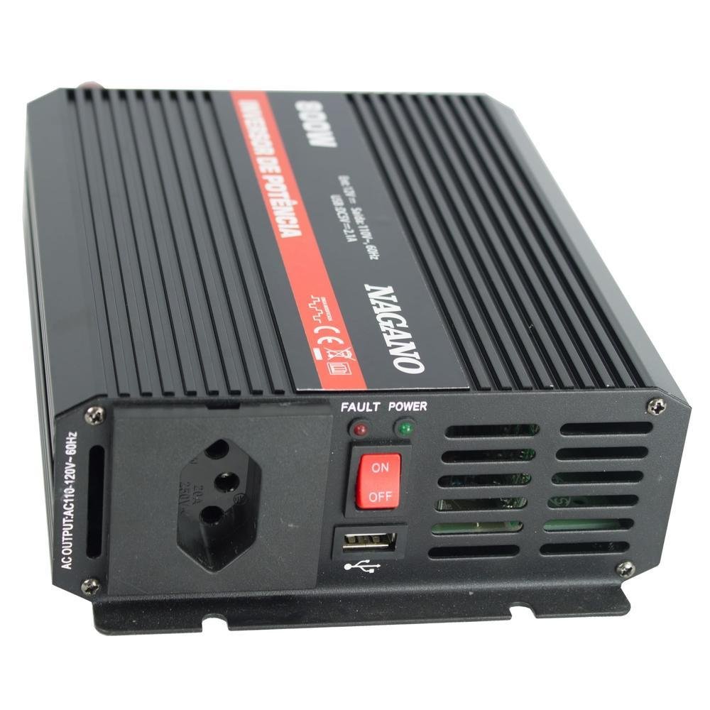 Imagem 4 de 4 do produto Inversor Transformador Conversor De Energia 800w 12v 110v - Onda Modificada - Nagano
