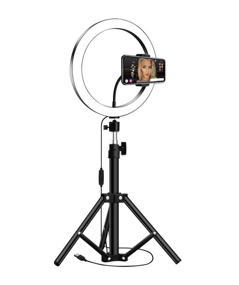 Imagem 3 de 5 do produto Ring Light de Mesa, com Tripé, Suporte para Celular, Circular Ring Light, Diâmetro de 26Cm