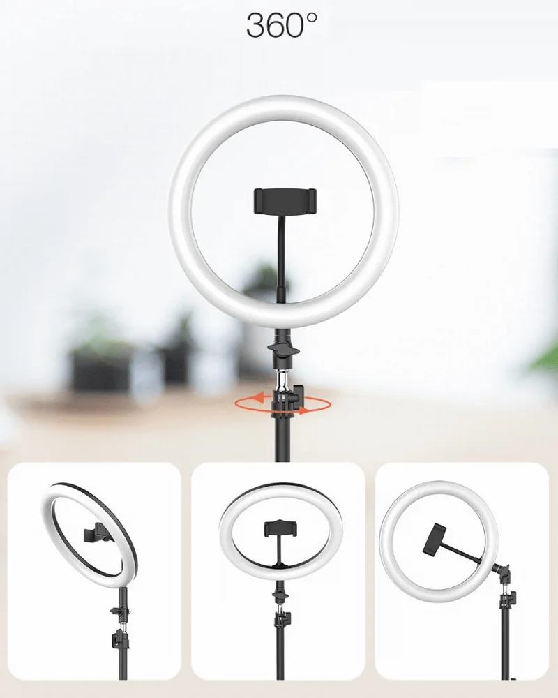Imagem 4 de 5 do produto Ring Light de Mesa, com Tripé, Suporte para Celular, Circular Ring Light, Diâmetro de 26Cm
