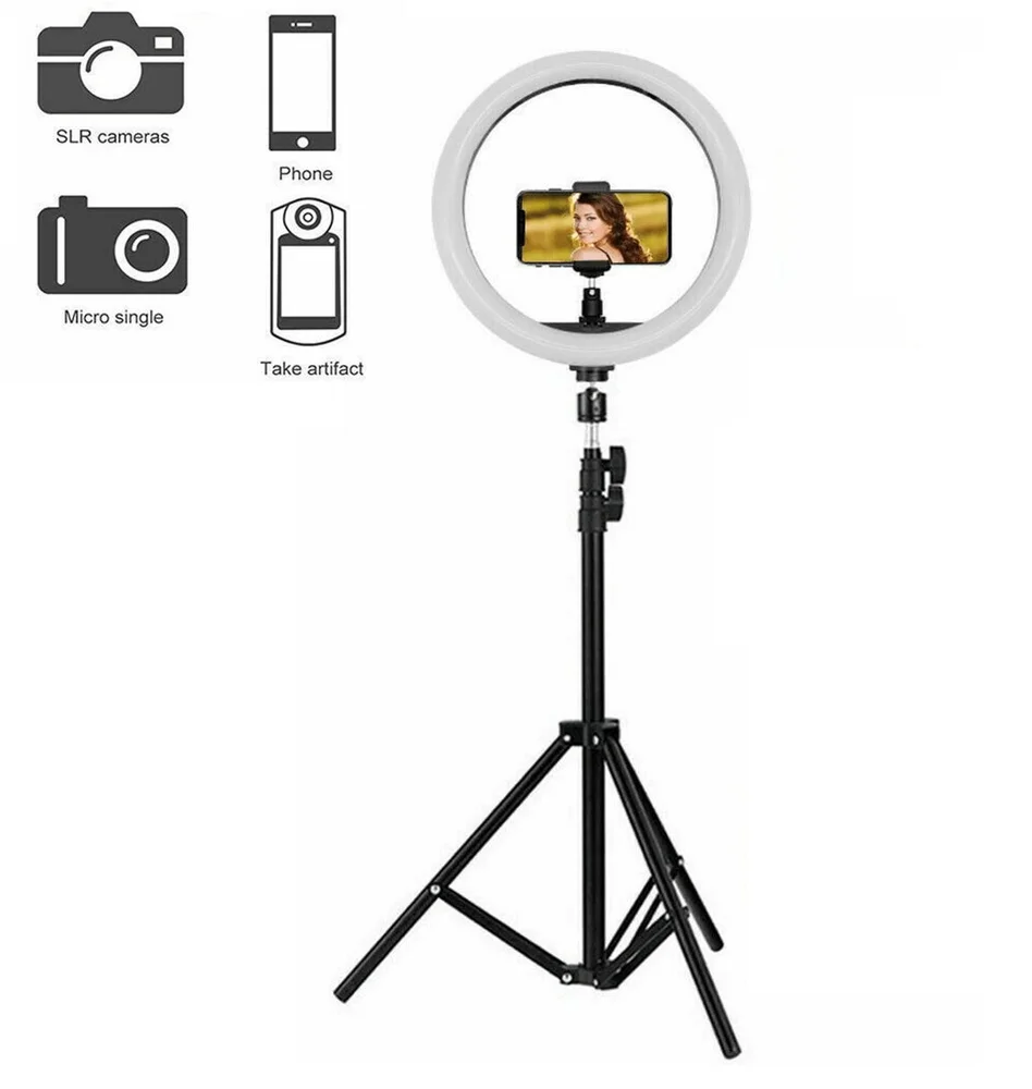 Imagem 5 de 5 do produto Ring Light de Mesa, com Tripé, Suporte para Celular, Circular Ring Light, Diâmetro de 26Cm