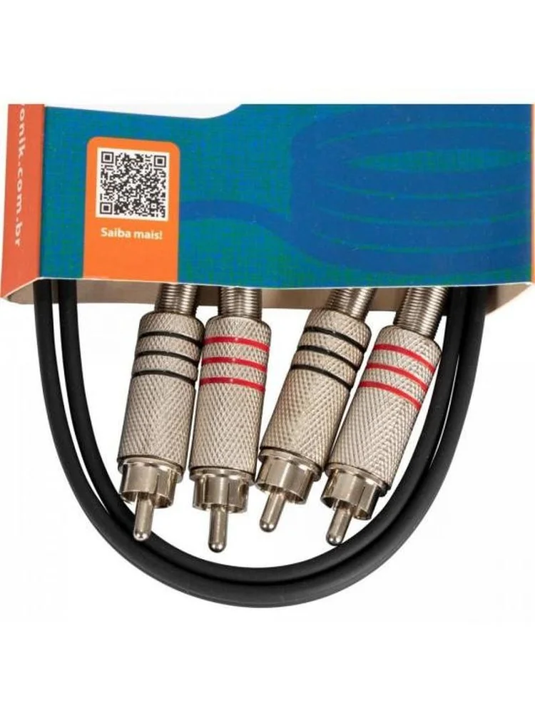 Imagem 2 de 5 do produto Cabo P2 Estereo X 2 Rca Macho 1,8m Cbrc0010 Preto Storm
