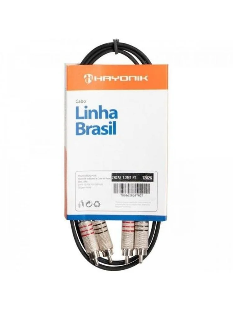 Imagem 5 de 5 do produto Cabo P2 Estereo X 2 Rca Macho 1,8m Cbrc0010 Preto Storm