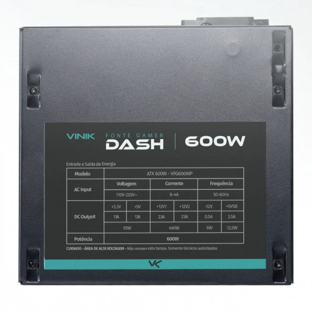 Imagem 4 de 5 do produto Fonte Vinik Gamer Dash, 600W, Preto - VFG600WP