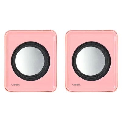 Caixa De Som 2.0 Vinik VS-01R 112357, Com Controlador De Volume USB, 5V, 2x1W, Rosa