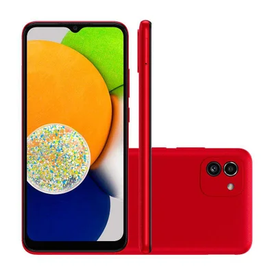 Smartphone Samsung Galaxy A03 64GB - Vermelho, 4G, Câmera 48MP + Selfie 5MP, Octa-core, RAM 4GB, Tela 6.5"