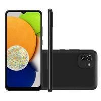 Smartphone Samsung Galaxy A03 64gb - Preto, 4g, Câmera 48mp + Selfie 5mp, Octa-core, Ram 4gb, Tela 6.5"