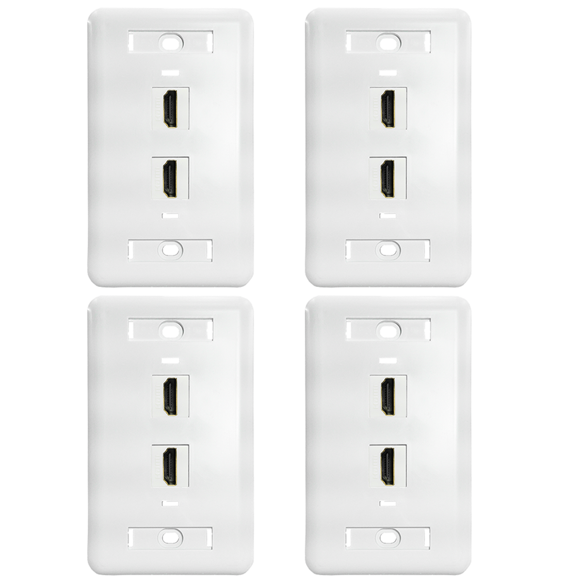 Kit 4 Espelhos De Parede Com 2 Saídas Hdmi