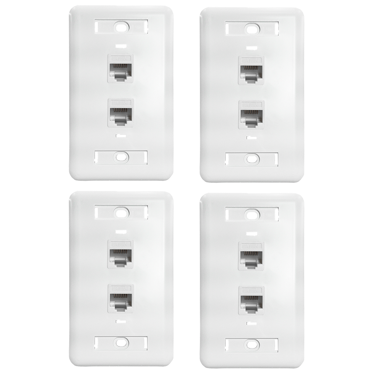 Kit 4 Espelhos De Parede Duplo Rj45 Cat5
