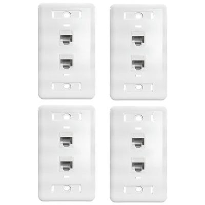 Kit 4 Espelhos De Parede Duplo Rj45 Cat5