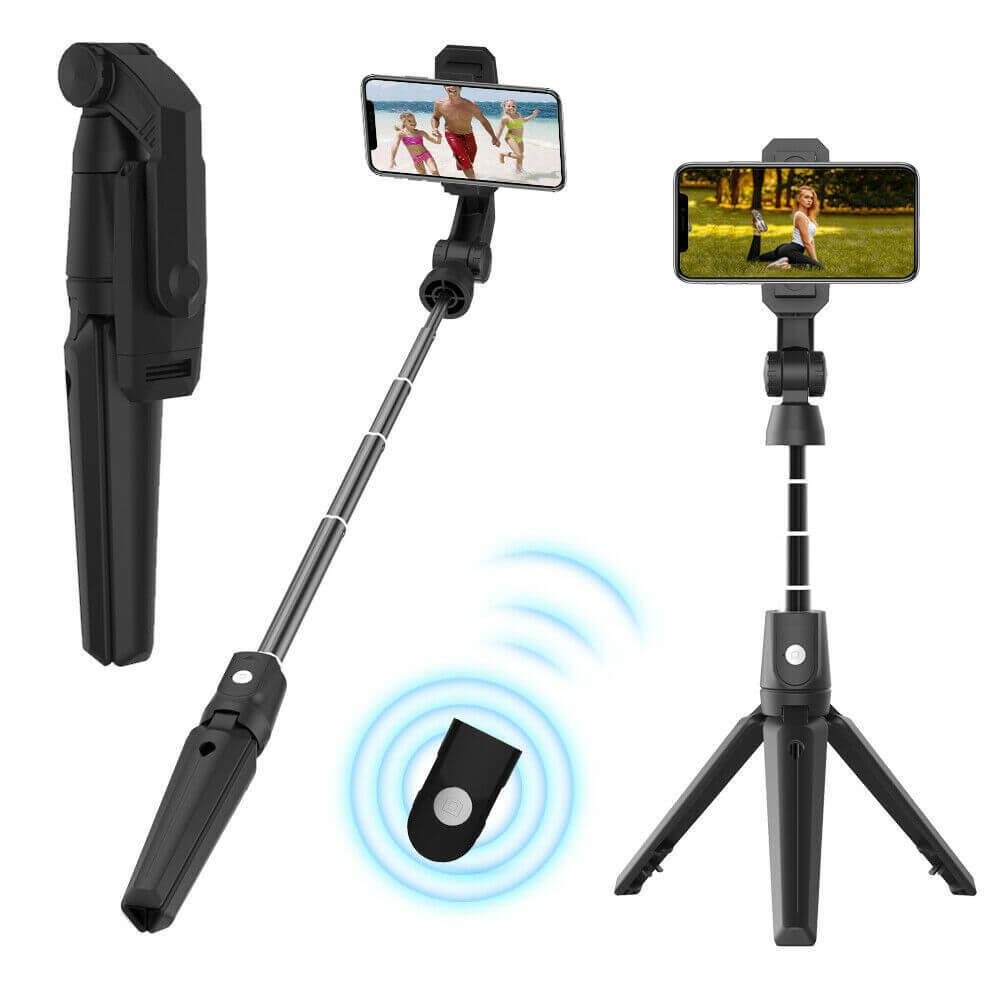 Imagem 2 de 5 do produto Bastão E Tripé Para Celular Com Controle Disparador De Fotos