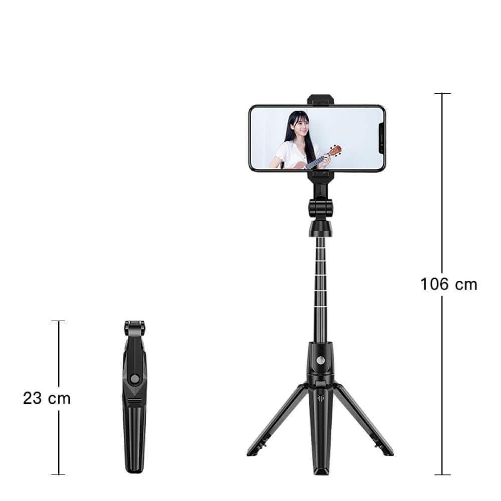 Imagem 3 de 5 do produto Bastão E Tripé Para Celular Com Controle Disparador De Fotos