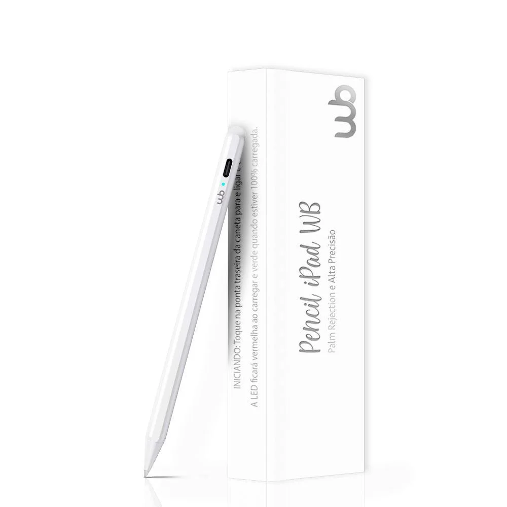 Imagem 1 de 4 do produto Caneta Pencil Wb Para Ipad Com Palm Rejection E Ponta De Alta Precisão 1.0mm Cor:branca