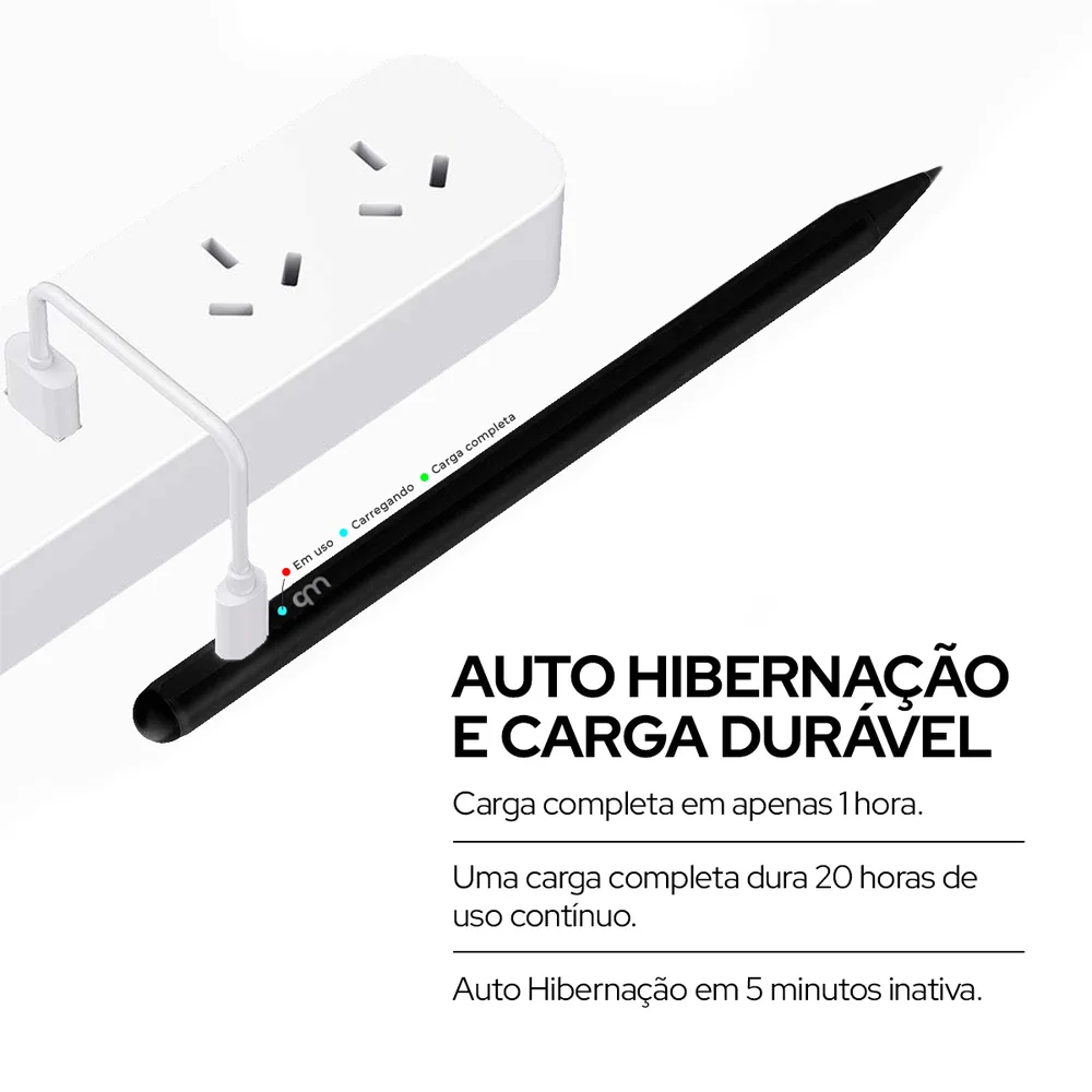 Imagem 3 de 4 do produto Caneta Pencil WB, Para Ipad, Com Palm Rejection E Ponta De Alta Precisão, 1.0mm, Preta