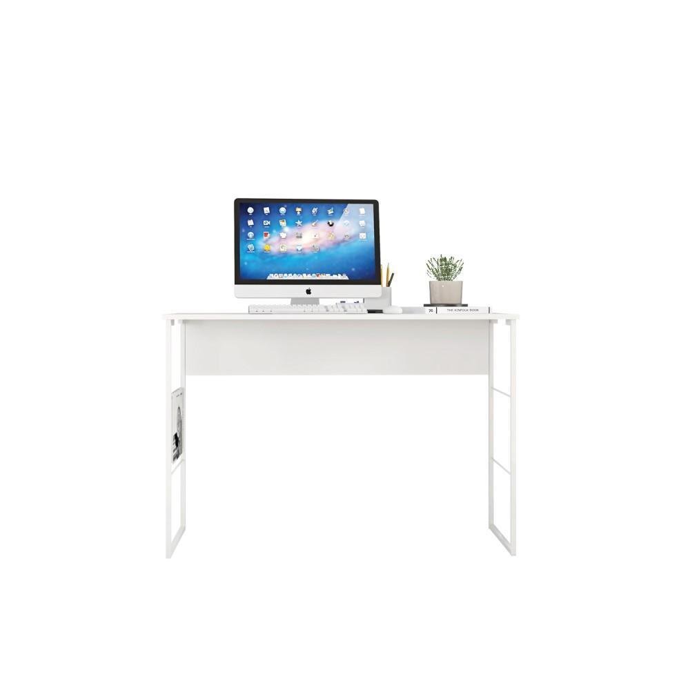 Imagem 3 de 3 do produto Mesa Escrivaninha Jogos Trabalho Fabrik 1.2 Quarto Escritório Madeira Mdp Branco Fosco