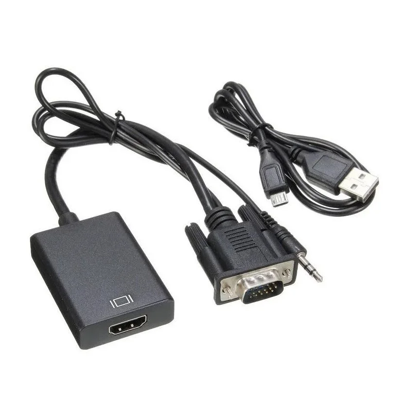 Imagem 3 de 5 do produto Cabo Mini Convesor VGA Para HDMI Exbom Cc-vha30 03216 Com Áudio E Vídeo Full HD