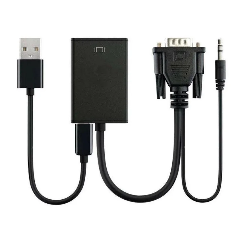 Imagem 4 de 5 do produto Cabo Mini Convesor VGA Para HDMI Exbom Cc-vha30 03216 Com Áudio E Vídeo Full HD