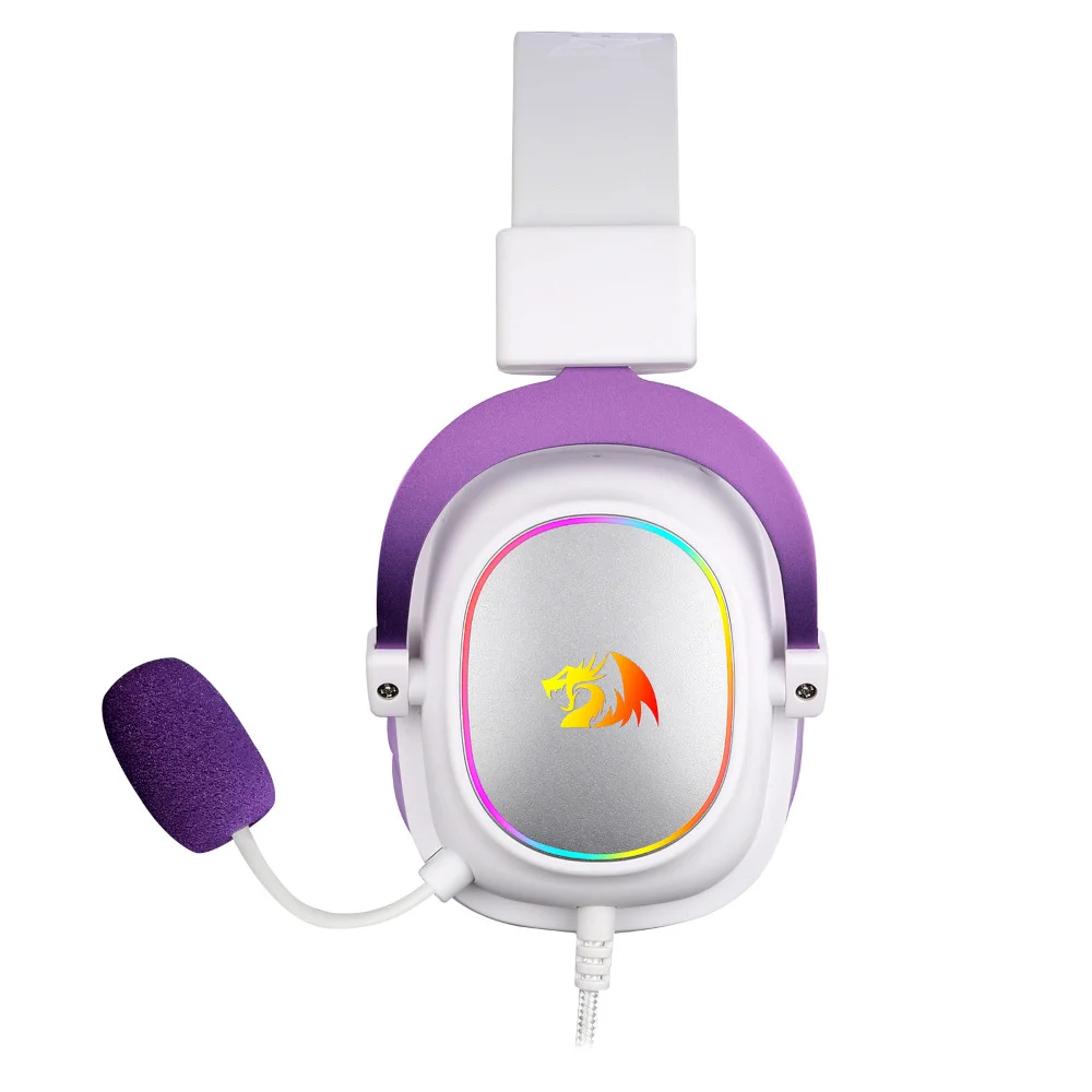 Imagem 5 de 5 do produto Headset Gamer Redragon Zeus X, RGB, 7.1 Surround, Driver 53mm, USB, PC e Xbox, Branco E Roxo - H510 WP
