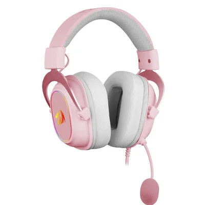 Headset Gamer Com Fio Redragon Zeus X, Chroma Mk.II, RGB, Surround 7.1, Drivers 53mm, USB, Rosa - H510RGB