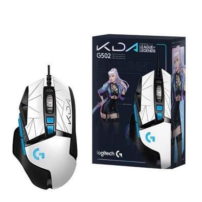 Mouse Gamer Logitech G502 Hero K/DA Edtion, RGB, 25600DPI, 11 Botoes,  Branco e Preto, 910-006096