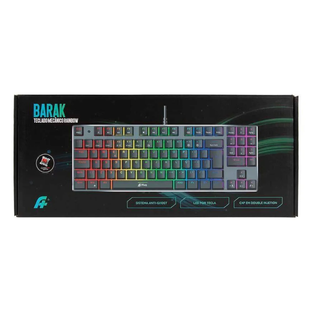 Imagem 5 de 5 do produto Teclado Gamer Aplus Tech Barak Rainbow Mecânico Abnt2 Switch Outemu Blue - Ap-kb-3995.