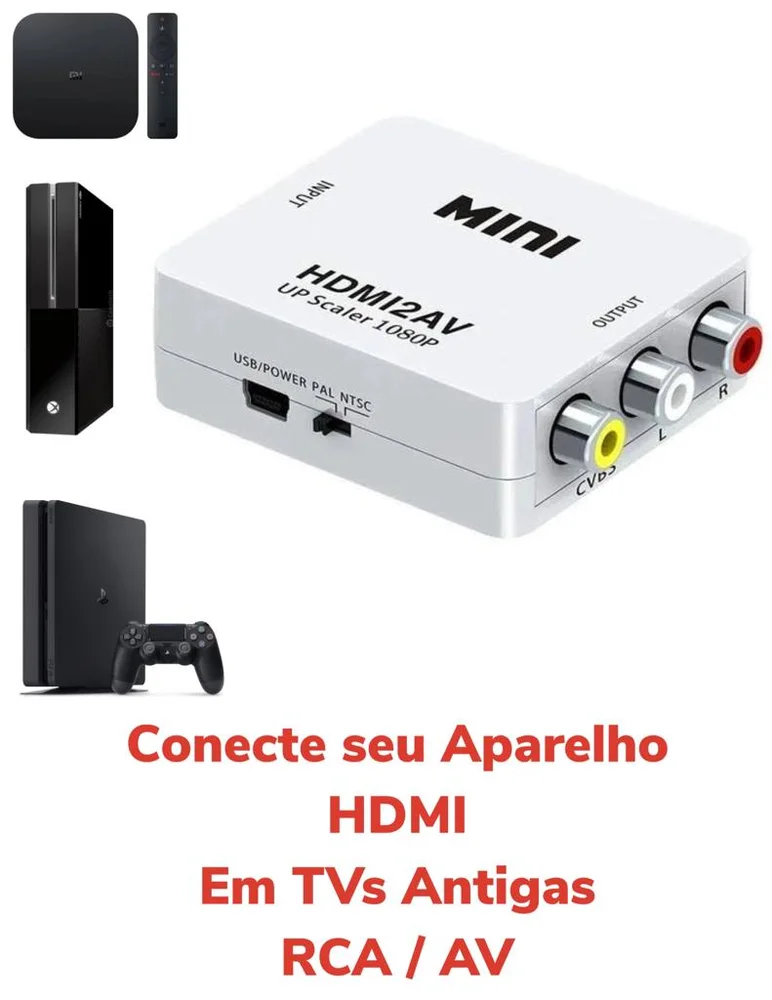 Imagem 4 de 4 do produto Mini Adaptador Conversor De Hdmi Para Video Composto 3rca Av