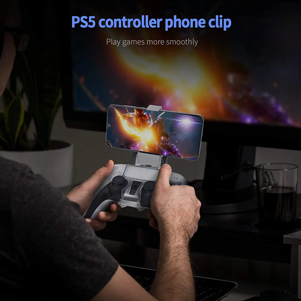 Imagem 4 de 5 do produto Suporte Dobe/t&z Base De Celular Para Controle Ps5 Playstation 5 Ajustavel Com Rotação