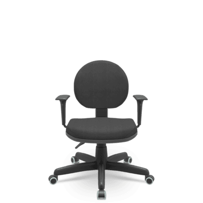 Cadeira De Escritório Back System Operativa Plus C/ Braços Reguláveis - Tecido Preto - Plaxmetal