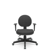 Cadeira De Escritório Back System Operativa Plus C/ Braços Reguláveis - Tecido Preto - Plaxmetal