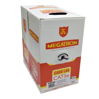 Caixa De Cabo Utp Cat 5e Megatron 305 Metros - Preto