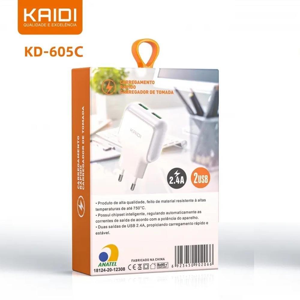 Imagem 2 de 2 do produto Carregador 2.4a Kd-605c Kaidi