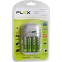 Carregador Com 4 Pilhas Recarregáveis Fx-c03 Aa Flex