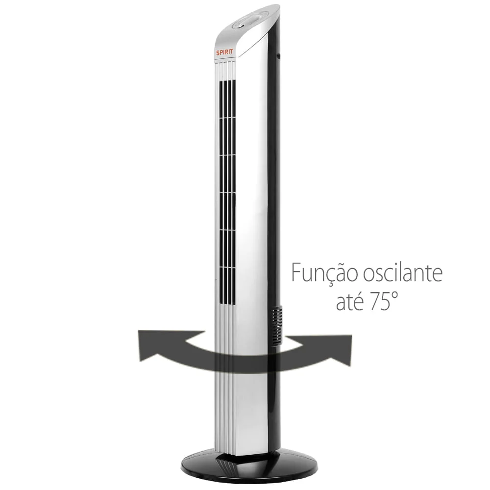 Imagem 3 de 5 do produto Ventilador Torre Spirit Maxximos Elegant Ts700 Preto Prata 127v