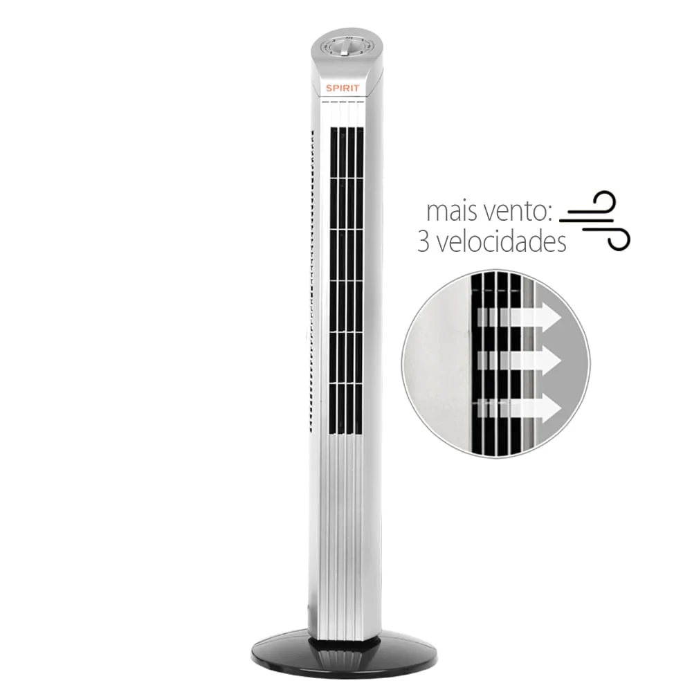 Imagem 4 de 5 do produto Ventilador Torre Spirit Maxximos Elegant Ts700 Preto Prata 127v