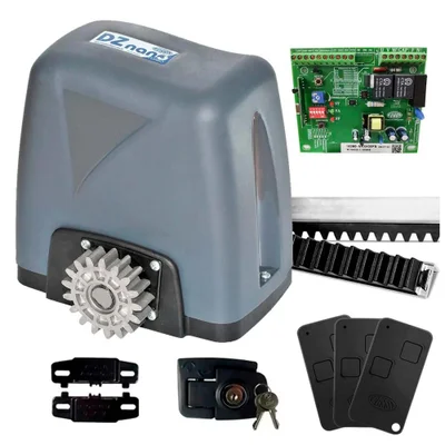 Kit Motor Automatizador De Portão Eletrônico Dz Nano 1/4 Rossi Para Portões Até 600kg 3 Metros - 220V