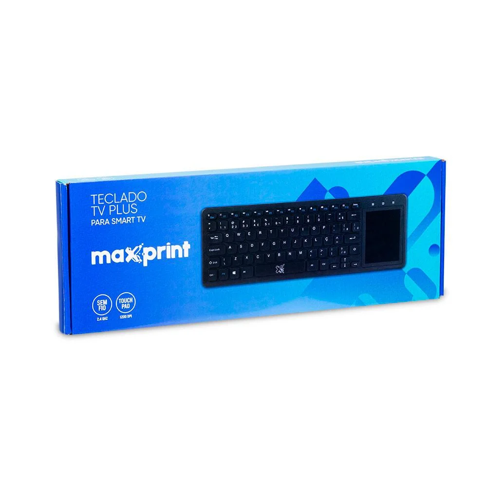 Imagem 3 de 5 do produto Teclado Wireless Maxprint Tv Plus C/ Touch Pad 1200dpi - Preto