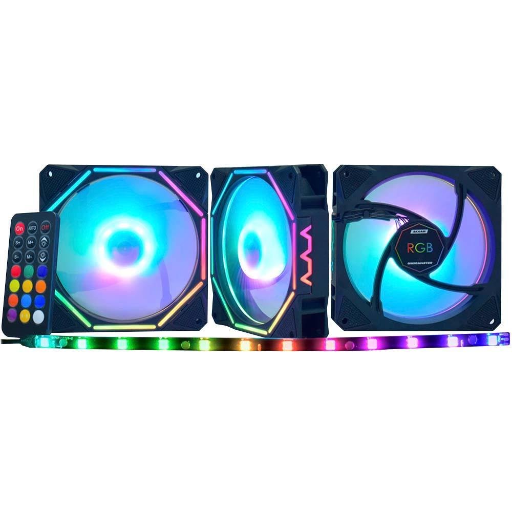 Kit Cooler FAN com 3 Unidades KMEX ARGB LED