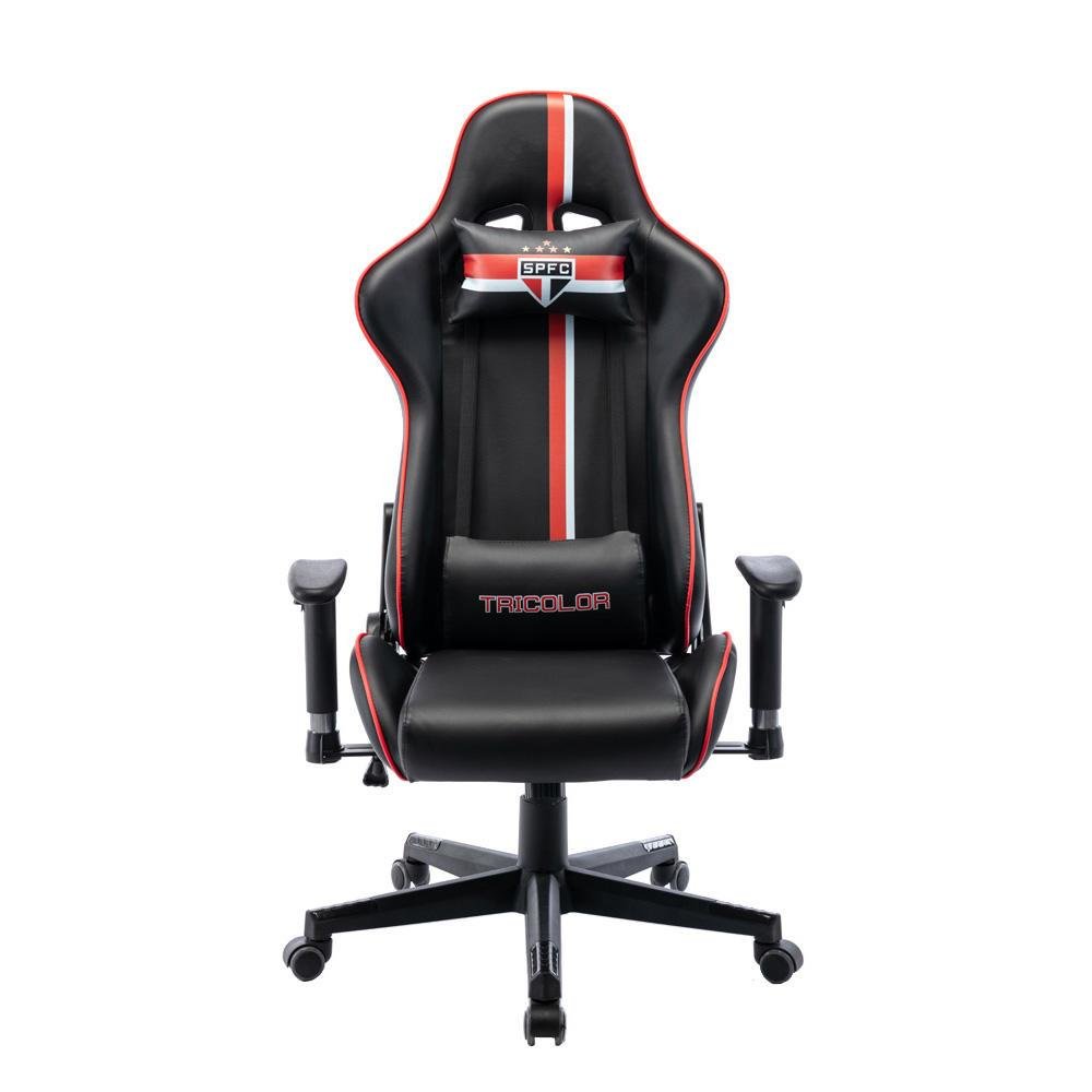 Cadeira Gamer Boxbit São Paulo SPFC Invicto, até 120Kg, Base Rodízio, reclina até 170 graus, com almofadas Cadeira Gamer Boxbit São Paulo SPFC Invicto, até 120Kg, Base Rodízio, reclina até 170 graus, com almofadas