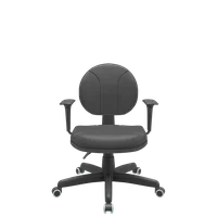 Cadeira Executiva Back System Operativa C/ Braços Reguláveis Revestimento Couro Com Costura Plaxmetal Preta