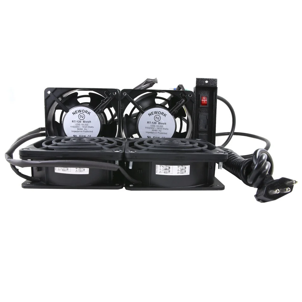 Kit Cooler FAN com 4 Unidades Max Eletron, Para Rack, Universal 4